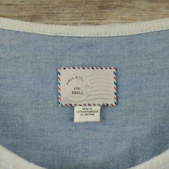 Anthropologie Postmark Hitch Stripe Top Small Yellow White Shortleeve - Picture 4 of 5